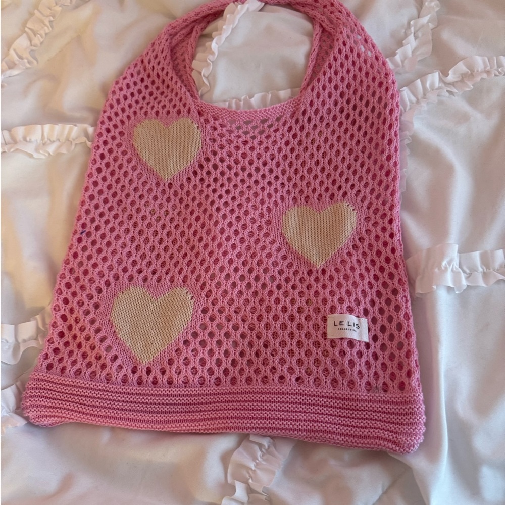 Tote bag pink with hearts